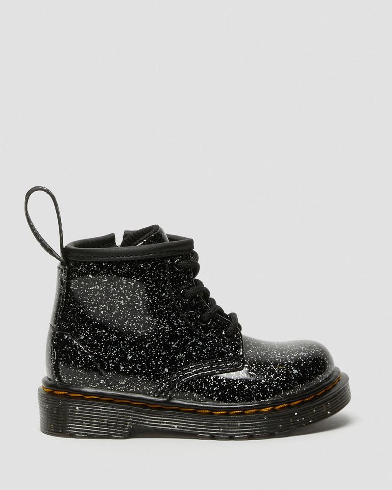 Black Kids' Dr Martens Infant 1460 Glitter Ankle Casual Boots | CA 657YXF